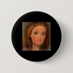 Lustiges Hilarisches Ekelhaftes Puppen-Gesicht Mem Button
