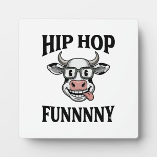 Lustiges Hip-Hop-Kuh Vintage-Gravur-Shirt-Design_1 Fotoplatte