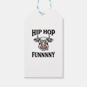 Lustiges Hip-Hop-Kuh Vintage-Gravur-Shirt-Design_1 Geschenkanhänger