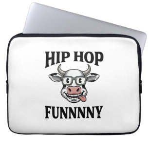 Lustiges Hip-Hop-Kuh Vintage-Gravur-Shirt-Design_1 Laptopschutzhülle