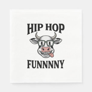 Lustiges Hip-Hop-Kuh Vintage-Gravur-Shirt-Design_1 Serviette