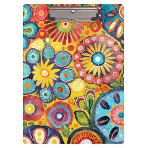 Lustiges Hippie-Blumenmuster Klemmbrett