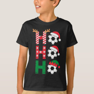 Lustiges Ho Ho Ho Fußball Weihnachten Santa Rentie T-Shirt