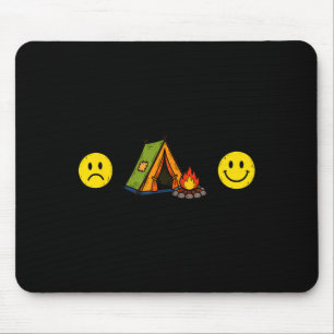 Lustiges Hobby trauriges Gesicht + Camping = glück Mousepad