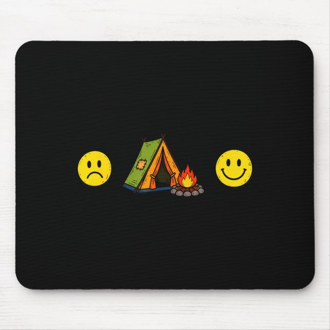 Lustiges Hobby trauriges Gesicht + Camping = glück Mousepad (Vorne)
