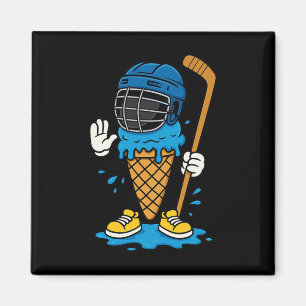 Lustiges Hockey-Eiscreme-Cartoon-Torwart-Sporthumo Magnet