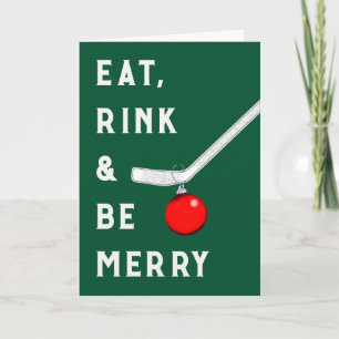 Lustiges Hockey-Weihnachten Feiertagskarte
