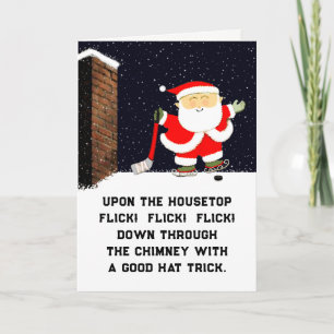Lustiges Hockey-Weihnachten Feiertagskarte