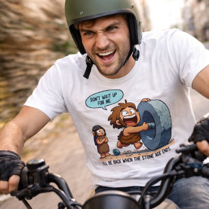 Lustiges Höhlenmensch-Rad Steinzeit Humor T-Shirt Tri-Blend Shirt
