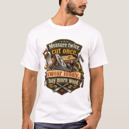 Lustiges Holzarbeits-T-Shirt mit doppelter Messung T-Shirt