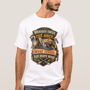 Lustiges Holzarbeits-T-Shirt mit doppelter Messung T-Shirt