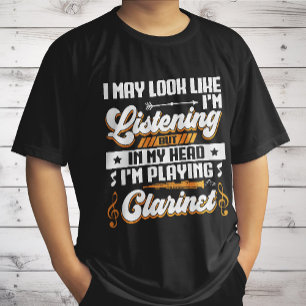 Lustiges Hören In Meinem Kopf Spiele Ich Klarinett T-Shirt