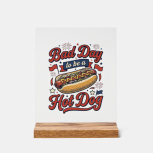 Lustiges Hot Dog Vintage Patriotisches Essen Shirt Acrylschild