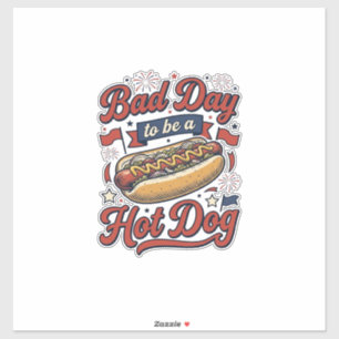 Lustiges Hot Dog Vintage Patriotisches Essen Shirt Aufkleber