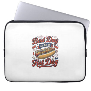 Lustiges Hot Dog Vintage Patriotisches Lebensmitte Laptopschutzhülle