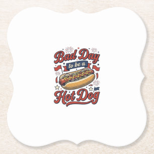 Lustiges Hot Dog Vintage Patriotisches Lebensmitte Untersetzer