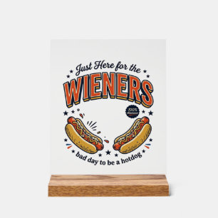 Lustiges Hot Dog Wiener Vintage-Shirt-Design_1 Acrylschild