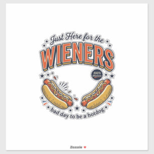 Lustiges Hot Dog Wiener Vintage-Shirt-Design_1 Aufkleber