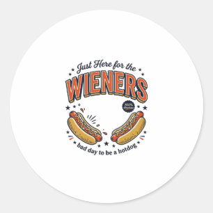Lustiges Hot Dog Wiener Vintage-Shirt-Design_1 Runder Aufkleber