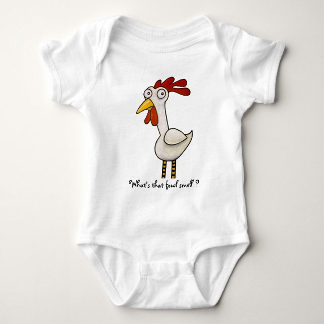 Lustiges Huhn Baby Strampler (Vorderseite)