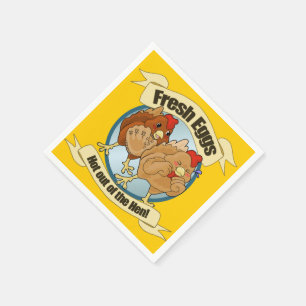 Lustiges Huhn-Ei-Logo Serviette
