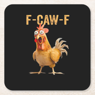 Lustiges Huhn F-Caw-F Trendig Rechteckiger Pappuntersetzer