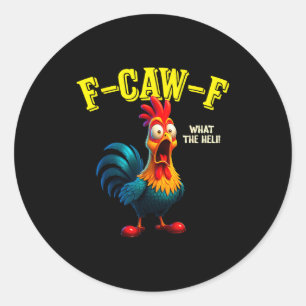 Lustiges Huhn F-caw-f Was Der Heli Hahn Humor Runder Aufkleber