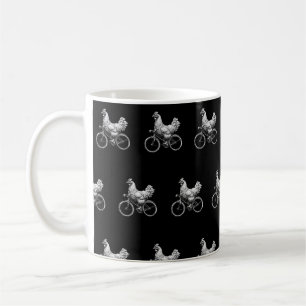 Lustiges Huhn fährt Fahrrad Radfahrer Süßes Tier L Kaffeetasse