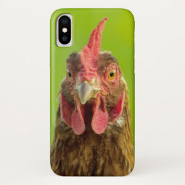 Lustiges Huhn-Gesicht auf Grün Case-Mate iPhone Hülle