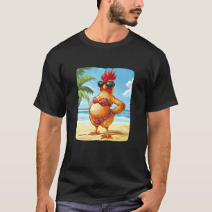 Lustiges Huhn im Bikini für Badeanzug- und Strandl T-Shirt