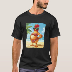 Lustiges Huhn im Bikini für Badeanzug- und Strandl T-Shirt