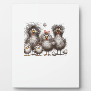 Lustiges Huhn Klassischer Retro-Stil Fotoplatte