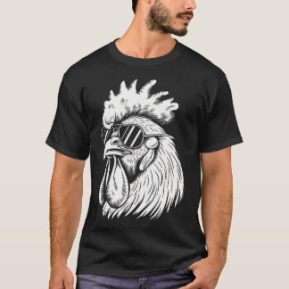 Lustiges Huhn mit Sonnenbrille Hühnerfarm Geflügel T-Shirt