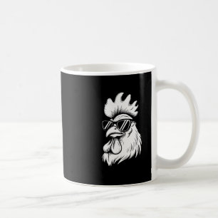 Lustiges Huhn mit Sungles Hühnerfarm Tierliebhaber Kaffeetasse