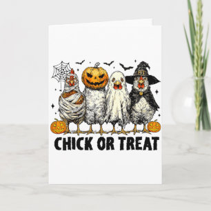 Lustiges Huhn oder behandeln Halloween Hexe Grusel Karte