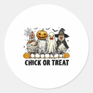 Lustiges Huhn oder Halloween-Hexen-Spooky-Chicke Runder Aufkleber