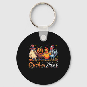 Lustiges Huhn oder Halloween-Hexen-Spooky-Chicke Schlüsselanhänger