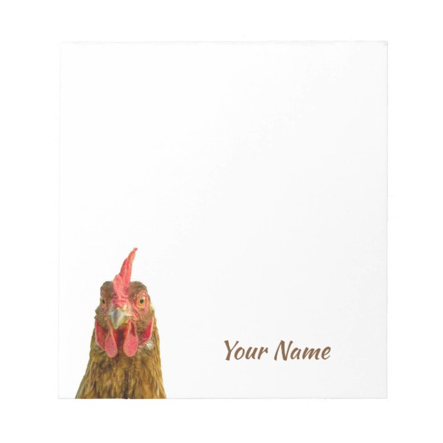 Lustiges Huhn-personalisierter Name Notizblock (Vorderseite)