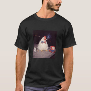 Lustiges Huhn raucht Zigarette Bier Gen Z 4. T-Shirt
