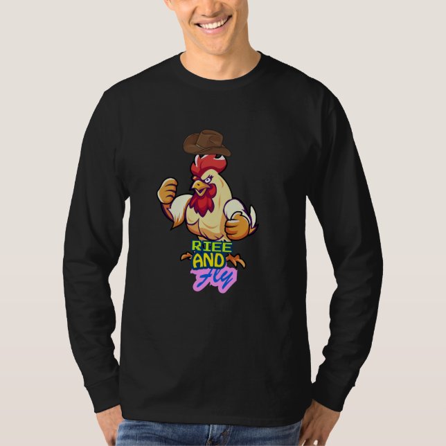 Lustiges Huhn Rise and Fly“-T-Shirt T-Shirt (Vorderseite)