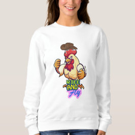 Lustiges Huhn Steh Auf und Flieg”-T-Shirt Sweatshirt