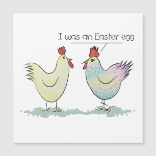 Lustiges Huhn war ein Osterei Magnetkarte