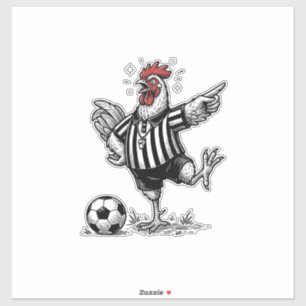 Lustiges Hühner-Fußball Vintage-Stich-Shirt_1 Aufkleber