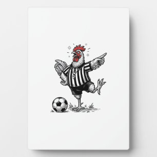 Lustiges Hühner-Fußball Vintage-Stich-Shirt_1 Fotoplatte