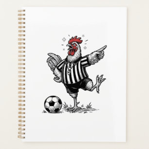 Lustiges Hühner-Fußball Vintage-Stich-Shirt_1 Planer