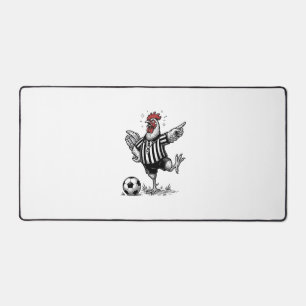 Lustiges Hühner-Fußball Vintage-Stich-Shirt_1 Schreibtischunterlage