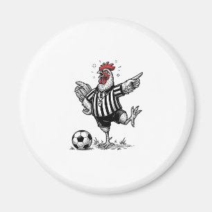 Lustiges Hühner-Fußball Vintage-Stickerei-Shirt_1 Magnet