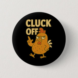 Lustiges Hühner-Gackern-Aus Vintage Retro-Geschenk Button