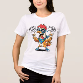 Lustiges Hühner-Maskottchen-T-Shirt – Fette Pop-Ar Tri-Blend Shirt