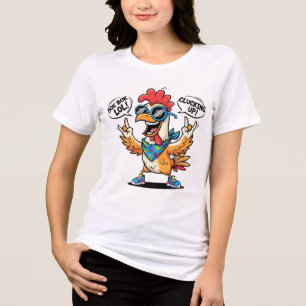 Lustiges Hühner-Maskottchen-T-Shirt – Fette Pop-Ar Tri-Blend Shirt